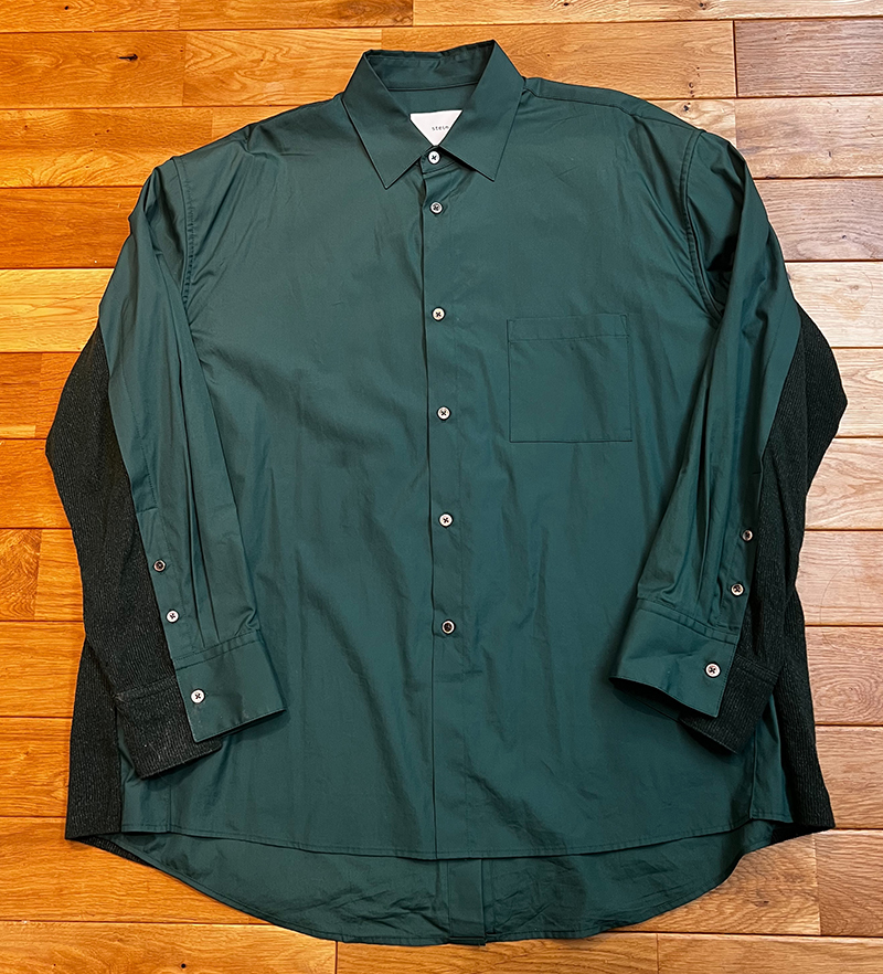 stein 21SS Oversized Knit Combination Shirt COLOR:GREEN SIZE:S