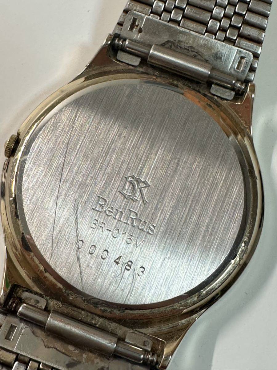 BenRus ベンラス 4P ジュエリー付き クォーツ メンズ 腕時計 稼働 BR-015M ゴールド _画像6