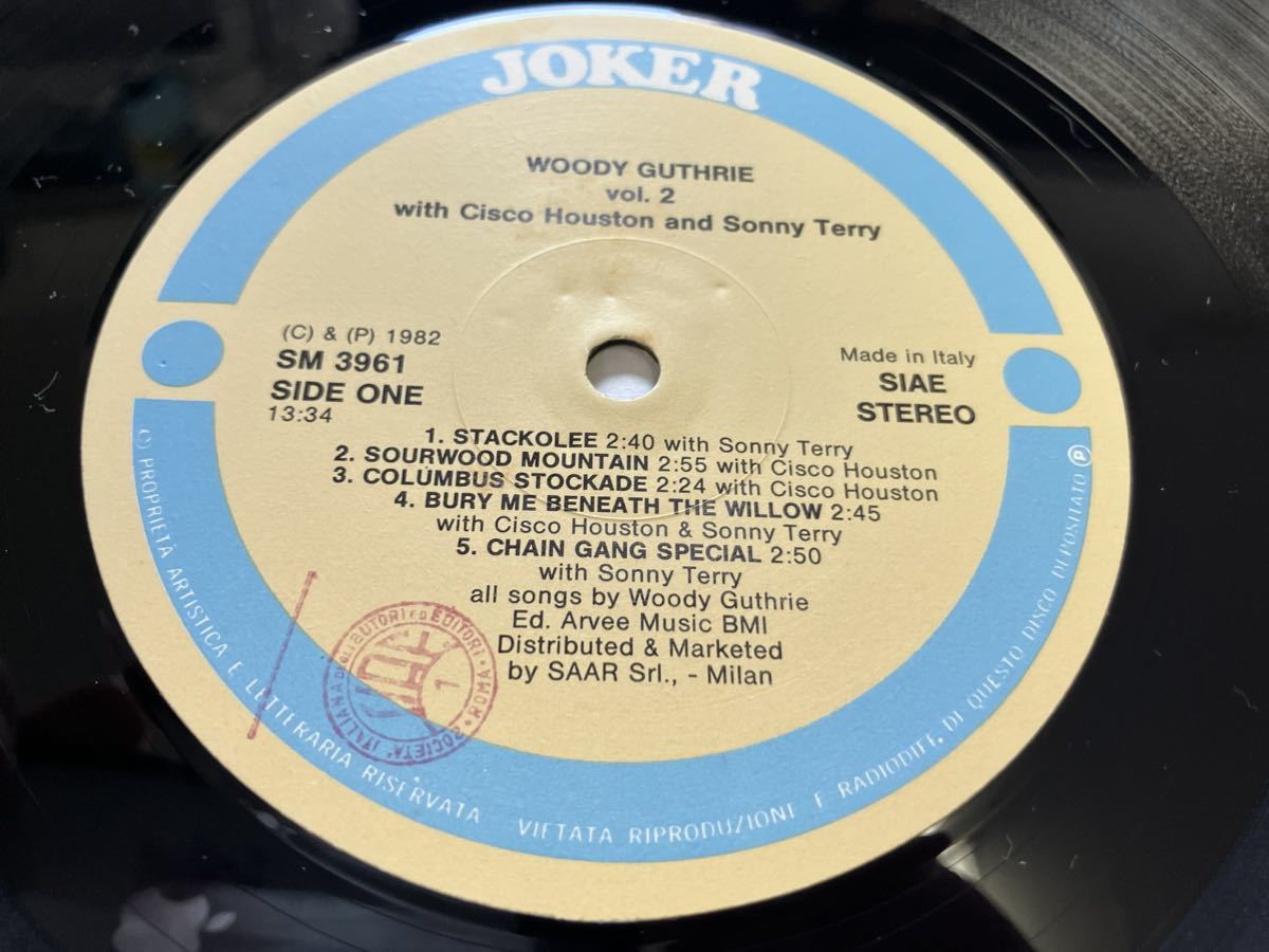 Woody Guthrie★中古LPイタリー盤「ウッディ・ガスリー～With Cisco Houston＆Sonny Terry」_画像3