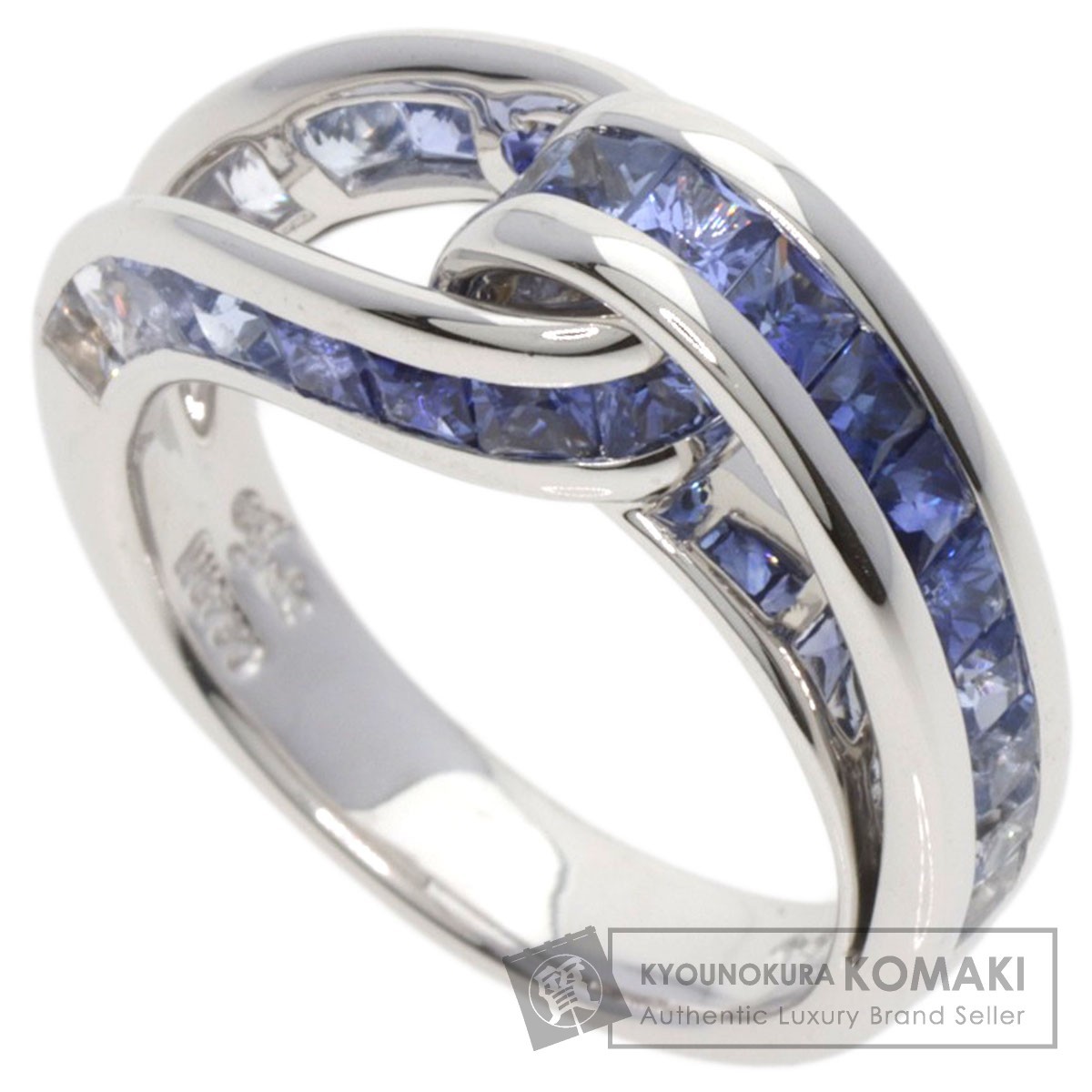 オリジナル 指輪 プラチナ デザインリング サファイア メレダイヤ
