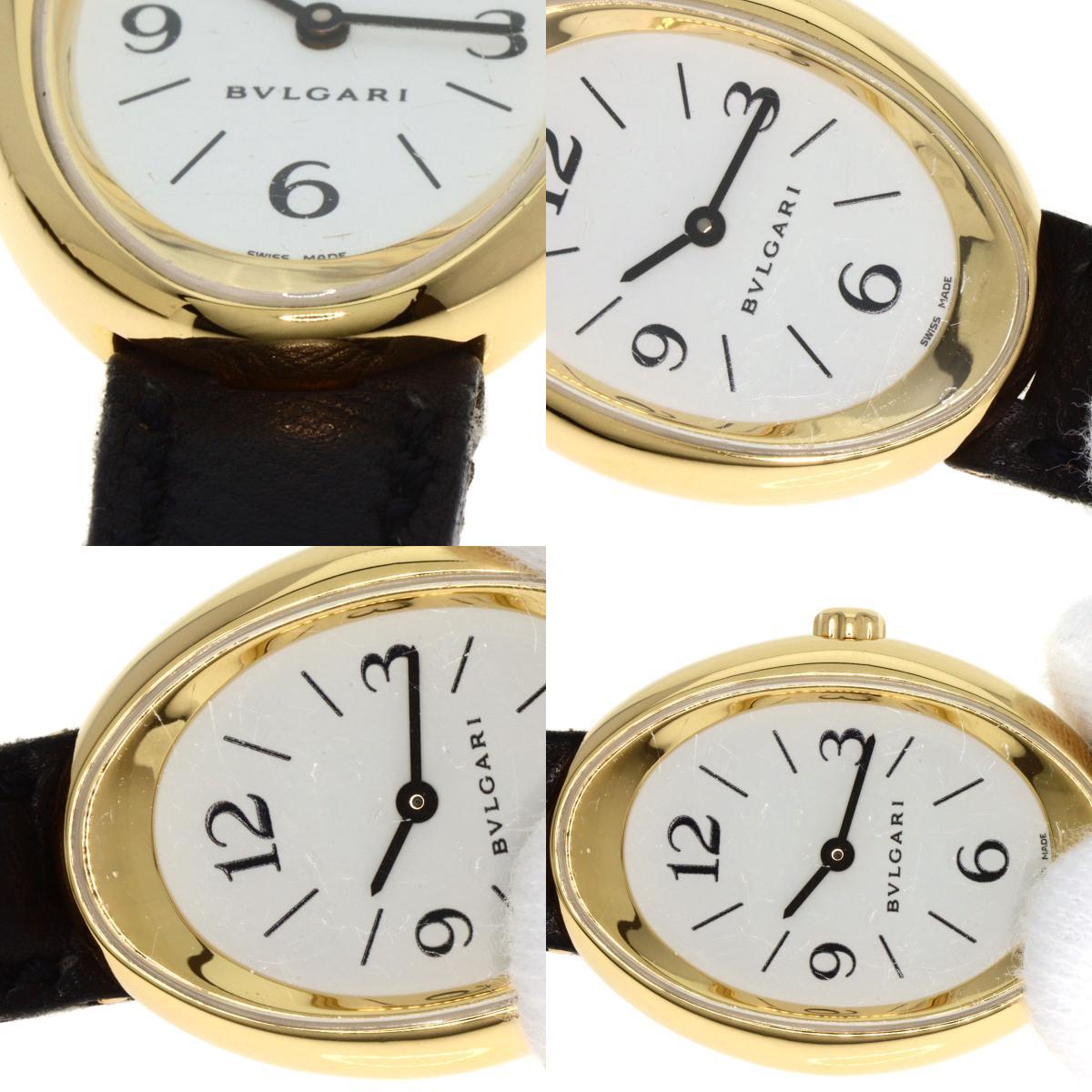BVLGARI BVLGARY OV32G овальный наручные часы K18 желтое золото кожа женский б/у 