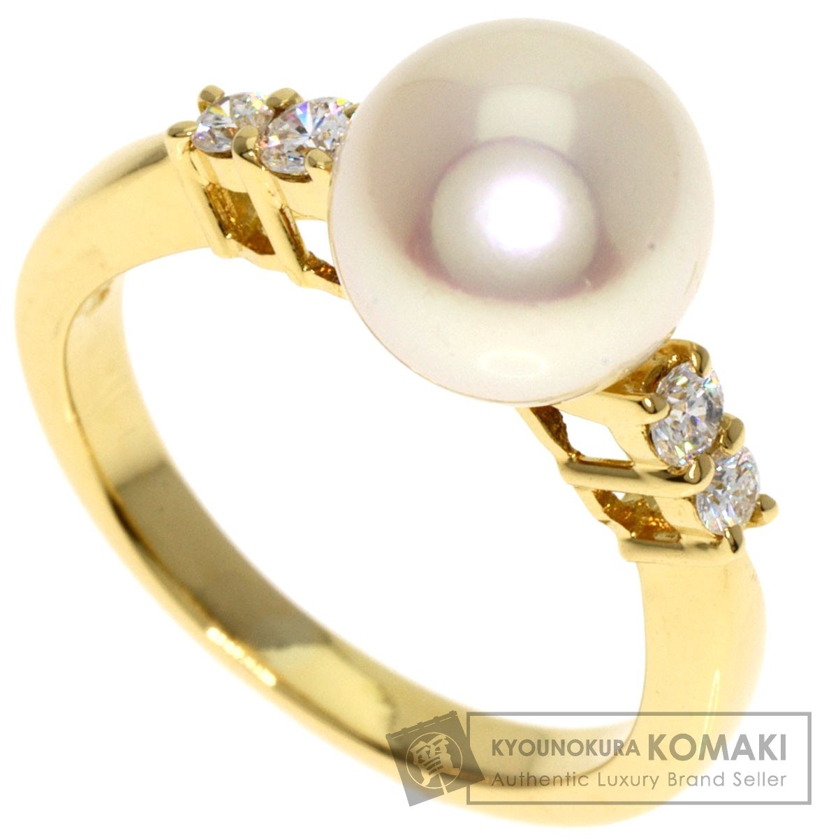 MIKIMOTO ミキモト アコヤパール 真珠 ダイヤモンド リング・指輪 K18イエローゴールド レディース 中古