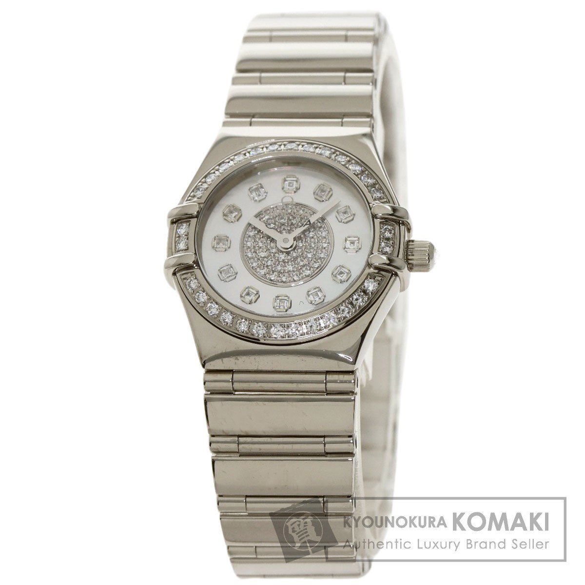 OMEGA オメガ コンステレーション ダイヤモンドベゼル 腕時計 K18ホワイトゴールド K18WG ダイヤモンド レディース 中古