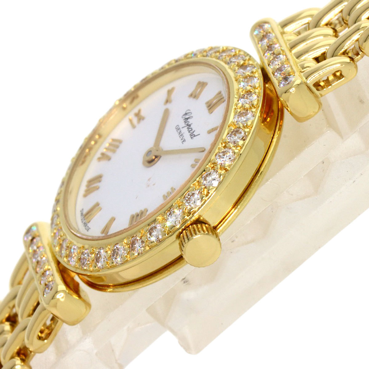 Chopard Chopard 10/5895 Classic diamond wristwatch K18 yellow gold K18YG diamond lady's used 