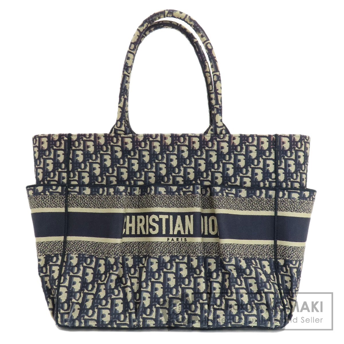 CHRISTIAN DIOR クリスチャンディオール トロッター柄 トートバッグ キャンバス レディース 中古_画像1