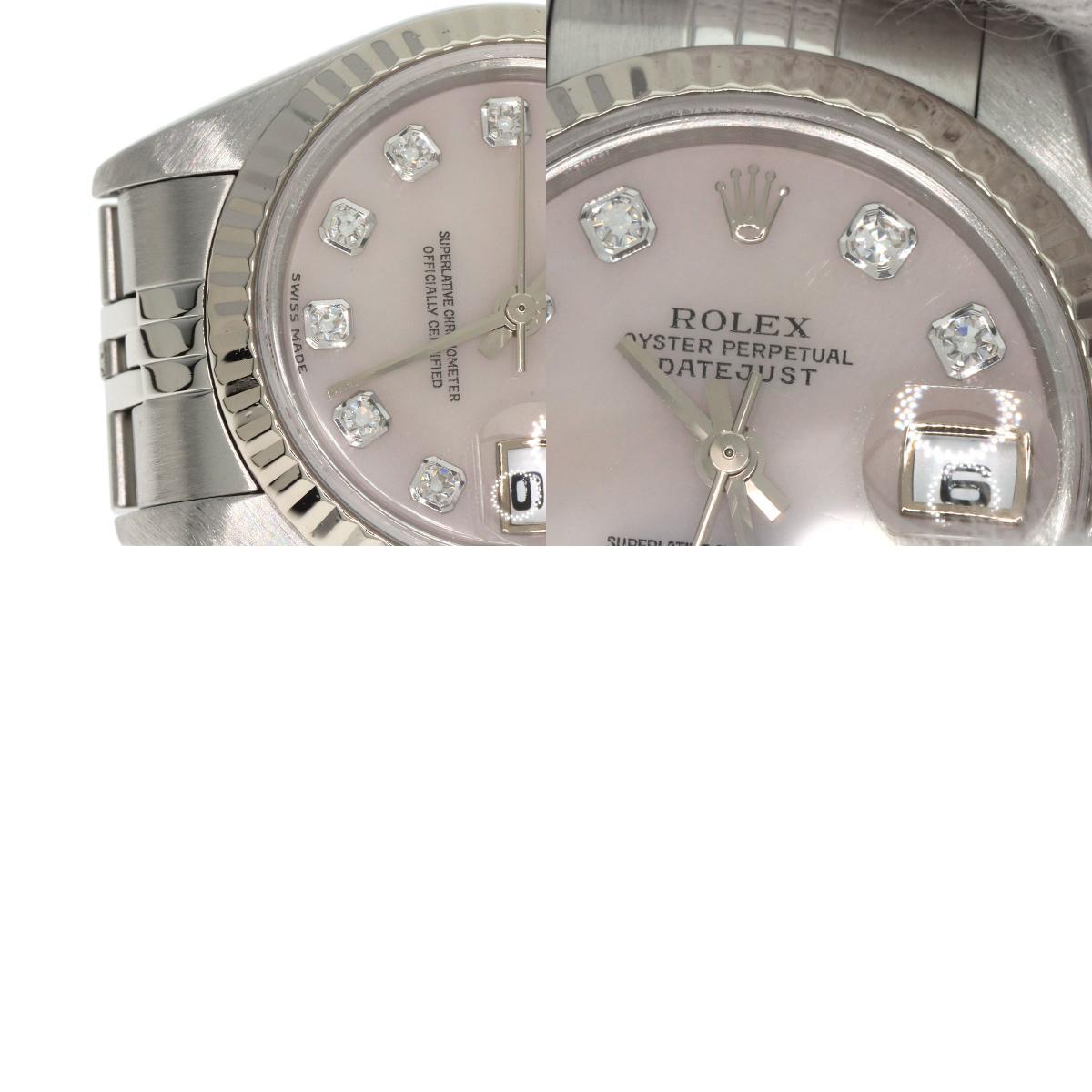 ROLEX ロレックス 79174NG デイトジャスト 10P ダイヤモンド 腕時計 ステンレススチール SS K18WG レディース 中古_画像10
