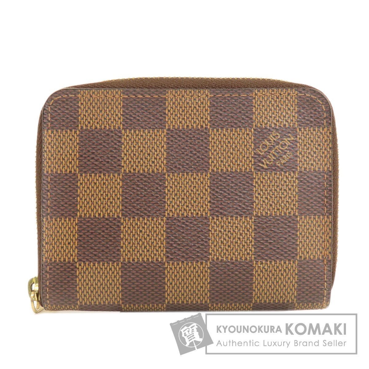 LOUIS VUITTON ルイヴィトン N63070 ジッピー・コインパース ダミエ エベヌ コインケース ダミエキャンバス レディース 中古_画像1