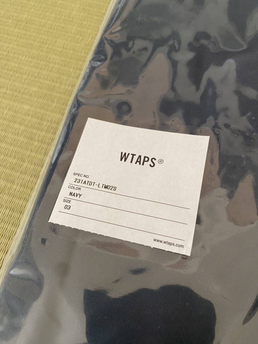 送料無料 23SS WTAPS VISUAL UPARMORED LS COTTON L NAVY ロンT ダブルタップス 新品_画像6