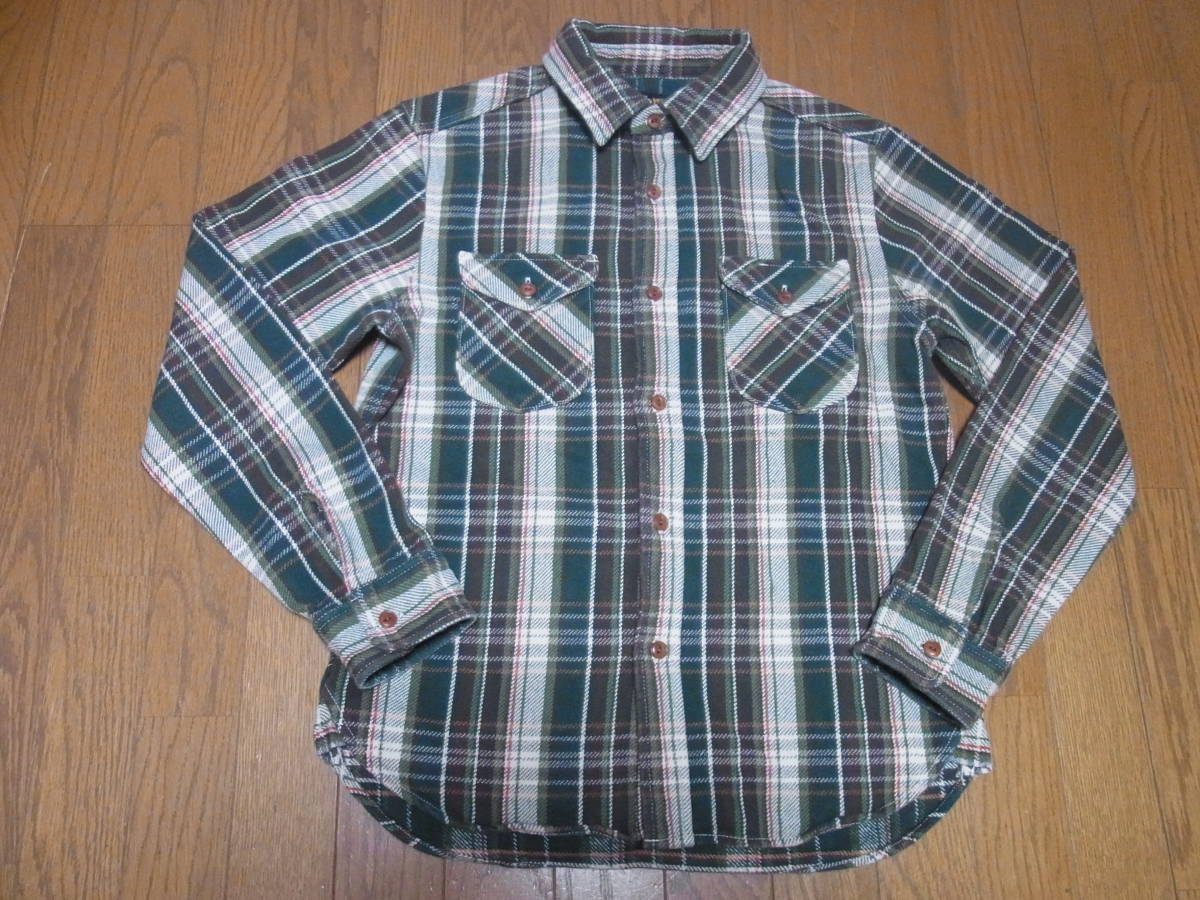 再入荷!】 239-159/良品/UES/ウエス/ヘビーネルシャツ/2/グリーン系