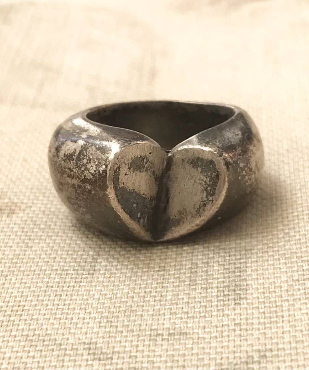 ヴィンテージ ハート HEART モチーフ 心臓 トランプ 銀製 シルバー SILVER 925 スターリング STERLING リング 指輪_画像2