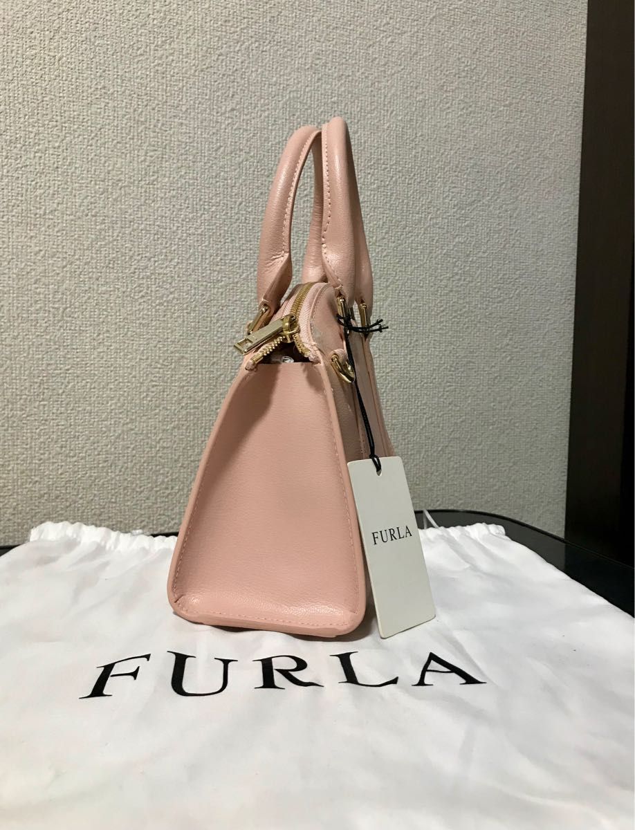 希少 FURLA フルラ ミニ トップハンドル ショルダーバッグ 2way