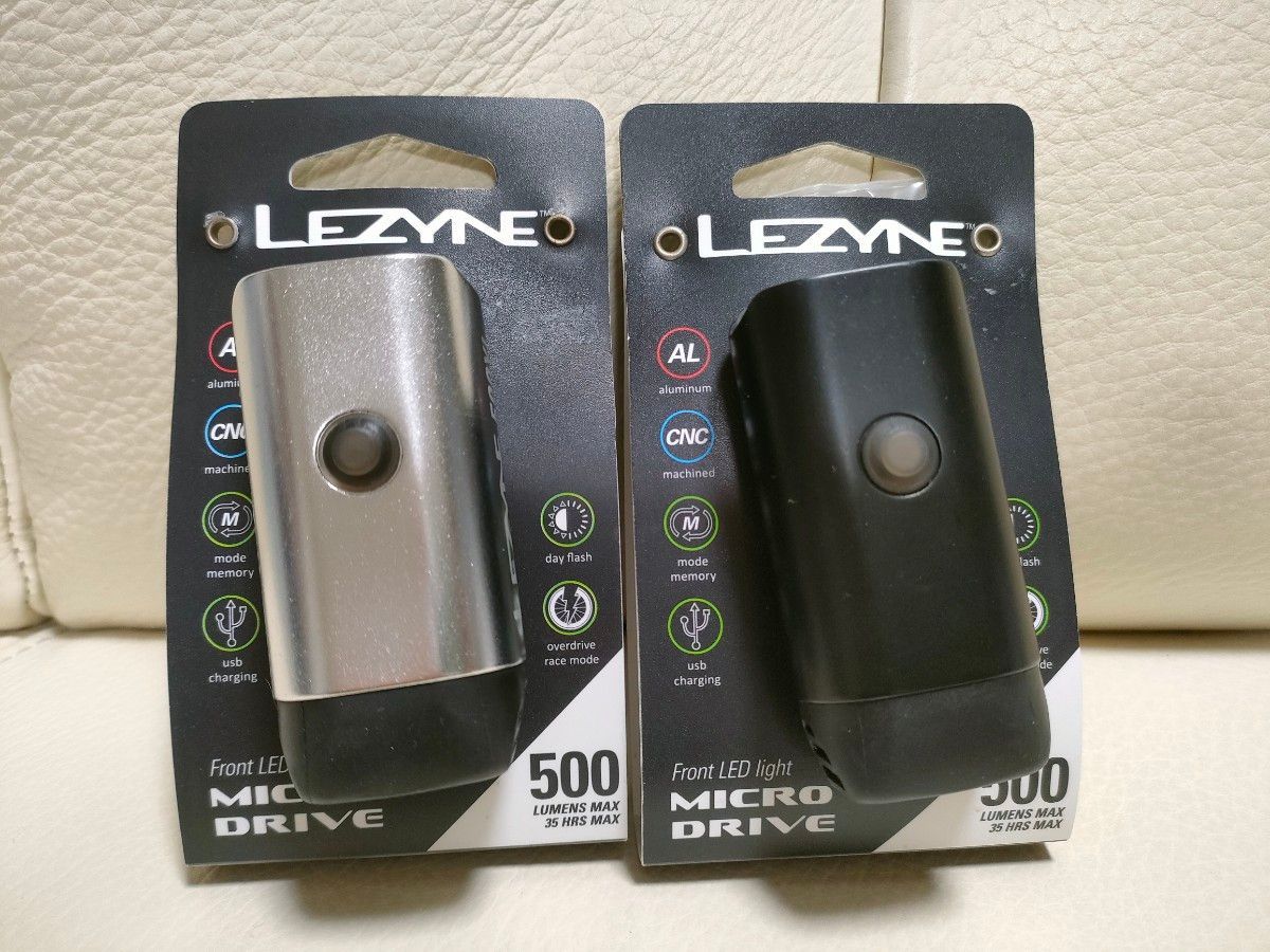 【2個セット】LEZYNE MICRO DRIVE 500 マットブラック シルバー レザイン マイクロ ドライブ