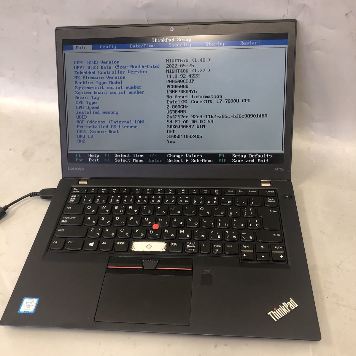 SALE／37%OFF】 T470s ThinkPad 【ジャンク】Lenovo JXJK3875 /Core