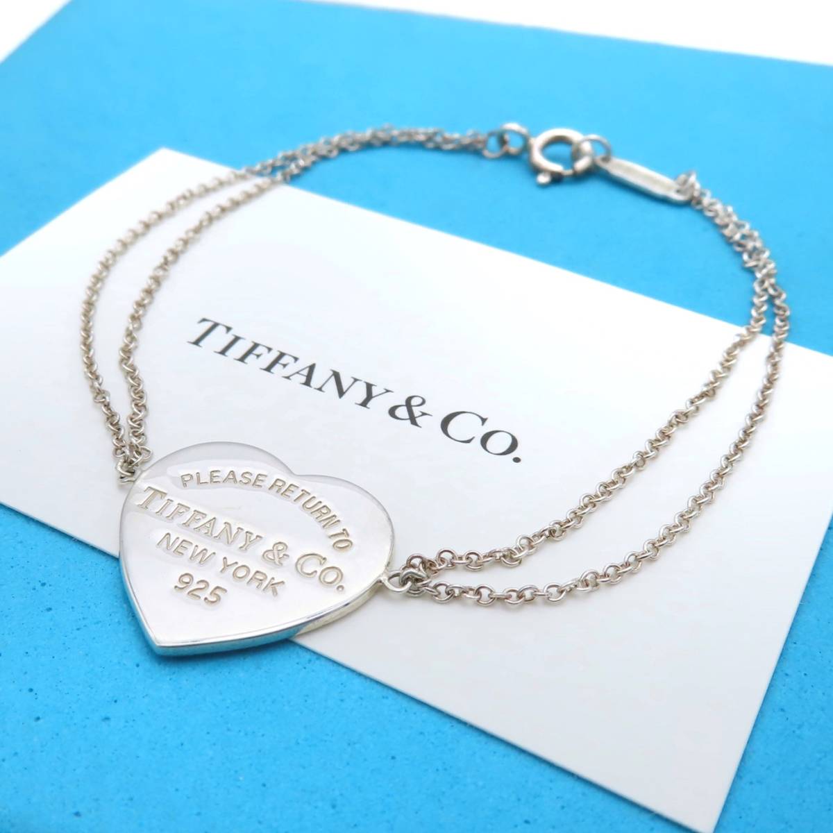 美品 TIFFANY&Co. ティファニー ハートブレスレット シルバー925-