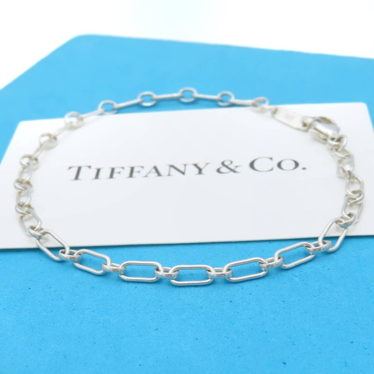 【送料無料】 極希少 美品 Tiffany&Co. ティファニー エリプス リンク シルバー ブレスレット SV925 OS45_画像1