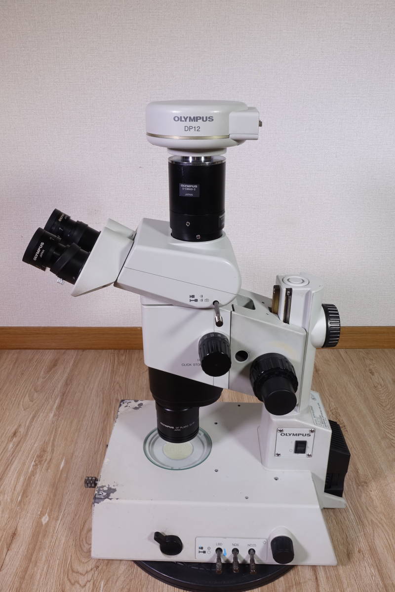 OLYMPUS オリンパス 高級実体顕微鏡 SZX12 / SZX-ILLB2-100 / カメラ+コントローラー DP-12 / 照明光源+ファイバーLG-PS2 管理番号4702_画像3