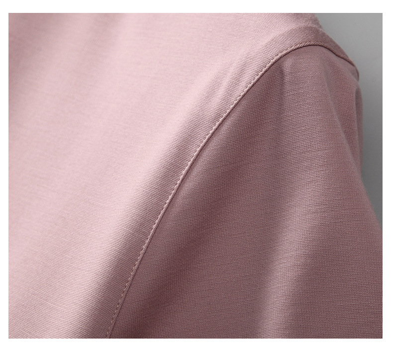 L ピンク 父の日 ワイシャツ メンズ 半袖 ドレスシャツ シルクシャツ 形態安定 ストレッチ 滑らかい 柔らかい 上質_画像8