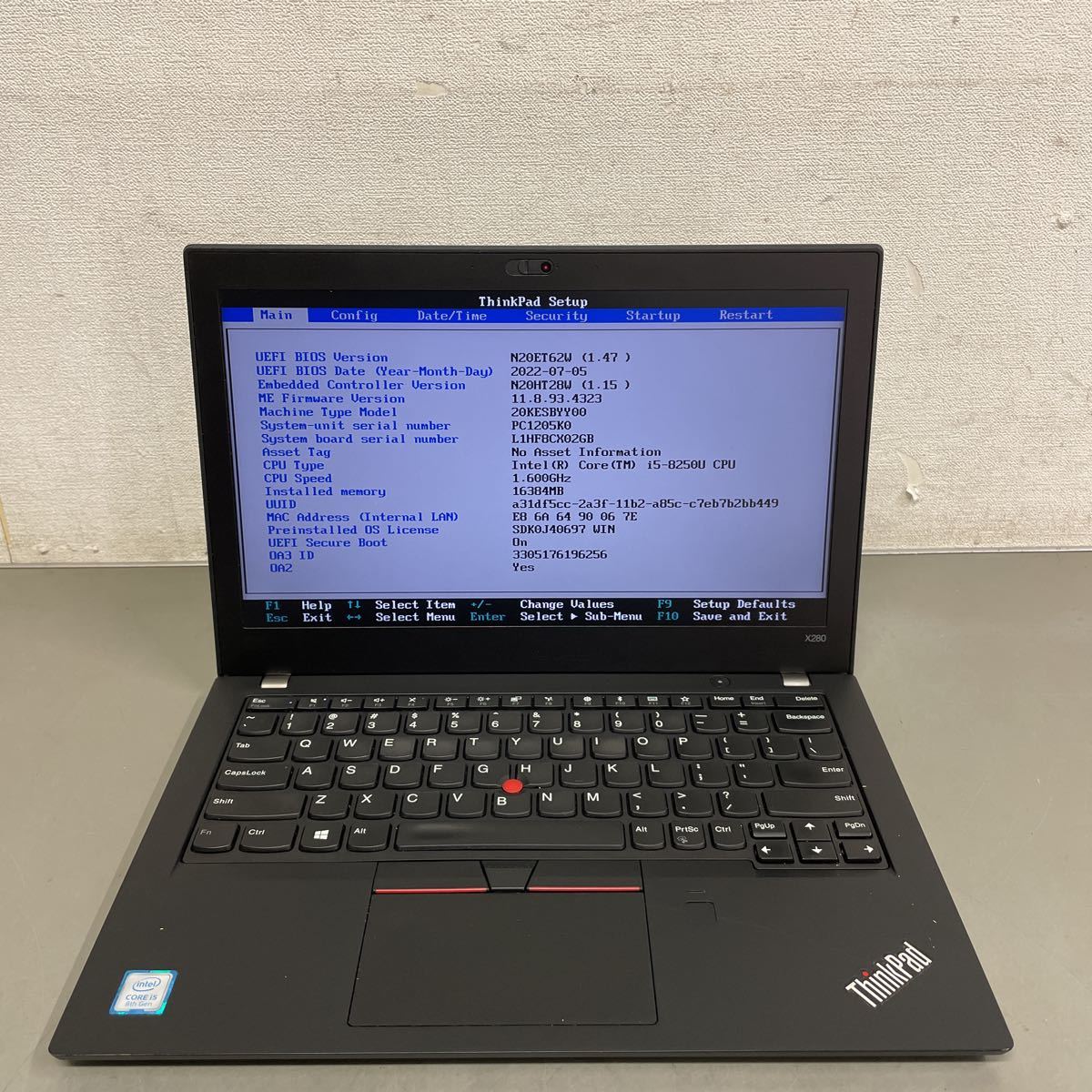 レノボ ThinkPad X280 Core i5-8350U メモリ16GB - PC/タブレット