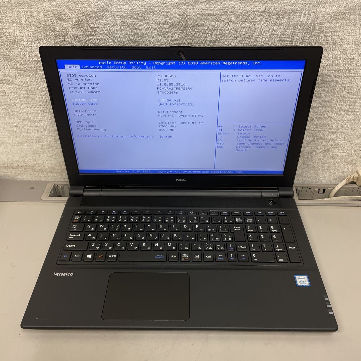 ム13 NEC versapro VF-4 PC-VRV27FB7S3R4 Core i7第7世代　メモリ8GB_画像2