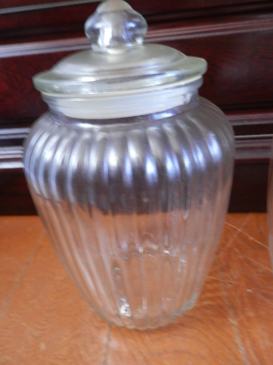 ガラス瓶 キャニスター ガラス クッキージャー 2個セット  *1023の画像2
