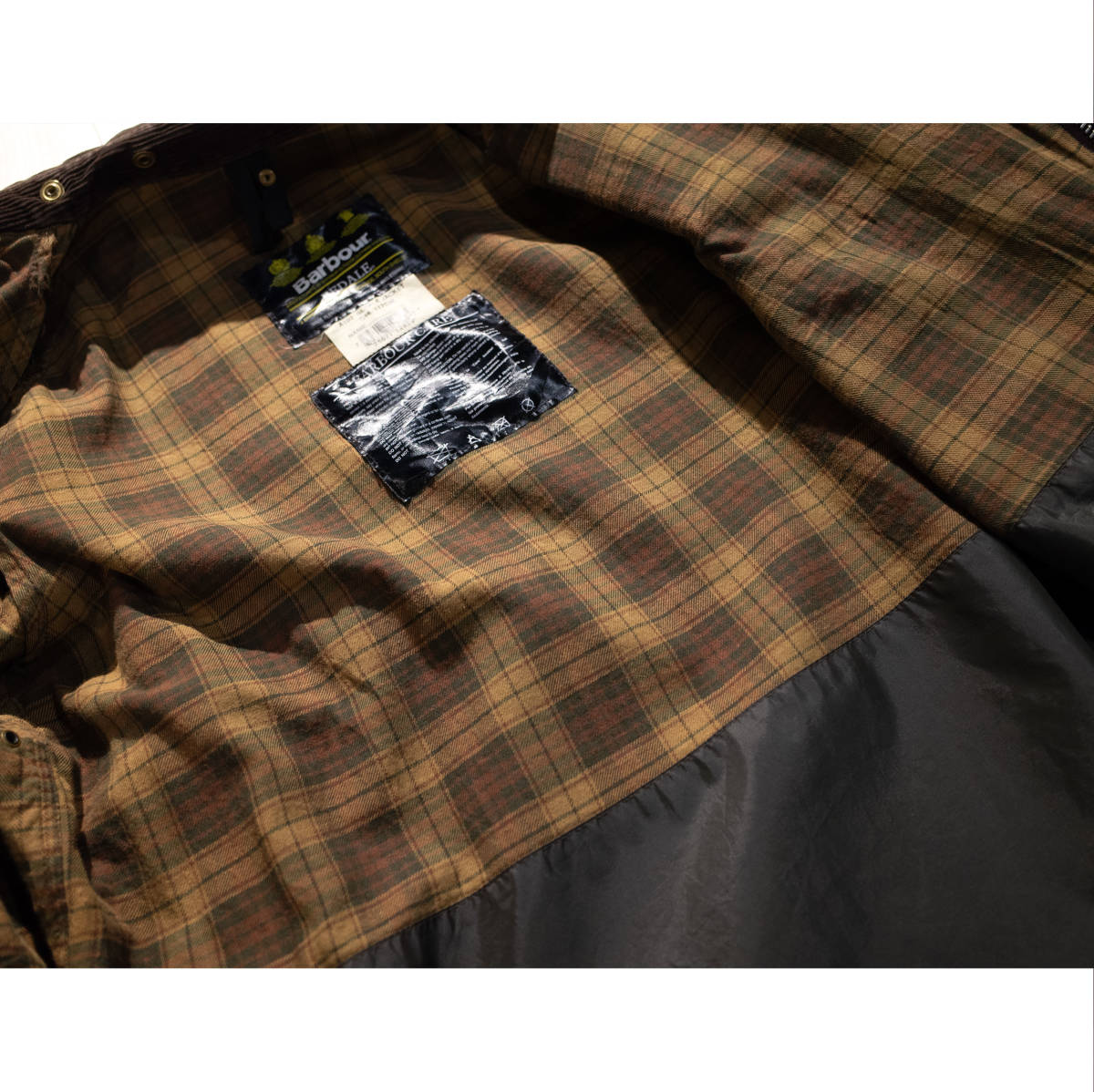 C46 XL相当 / 90’s 英国製 Vintage Barbour BEDALE オールド バブアー ビデイル オイルド ワックス ジャケット 3ワラント ブラウン 赤茶_画像9