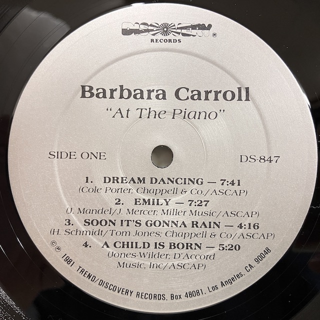 ●即決LP Barbara Carroll / at the Piano ds847 j38495 米オリジナル バーバラ・キャロル _画像3