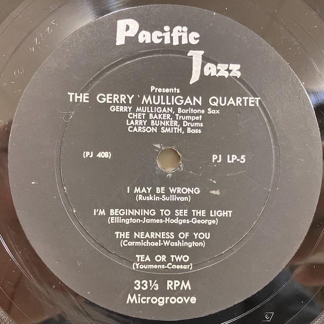 ●即決LP Gerry Mulligan / Gerry Mulligan Quartet pjlp5 j38585 米オリジナル、10インチ ジェリー・マリガン _画像2