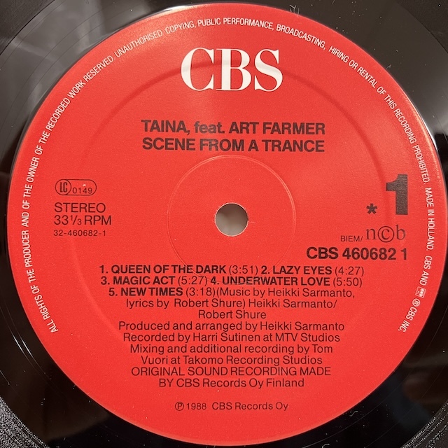 ●即決VOCAL LP Taina / Scene From A Trance 4606821 jv5407 フィンランド・オリジナル ART FARMER_画像3