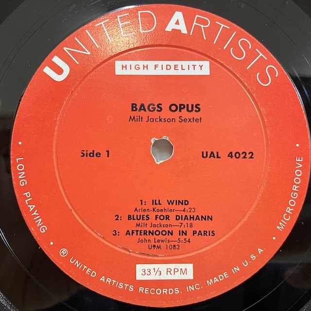 ●即決LP Milt Jackson / Bags Opus ual4022 j38695 米オリジナル、赤Dg Mono ミルト・ジャクソン_画像3