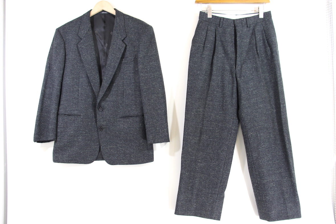 【高級品】BRUNO PIATTELLI ウール スーツ セットアップ グレー 灰色 ジャケット＆パンツ 上下セット ブルーノピアッテリ