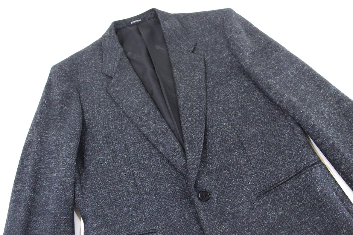 【高級品】BRUNO PIATTELLI ウール スーツ セットアップ グレー 灰色 ジャケット＆パンツ 上下セット ブルーノピアッテリ_画像4