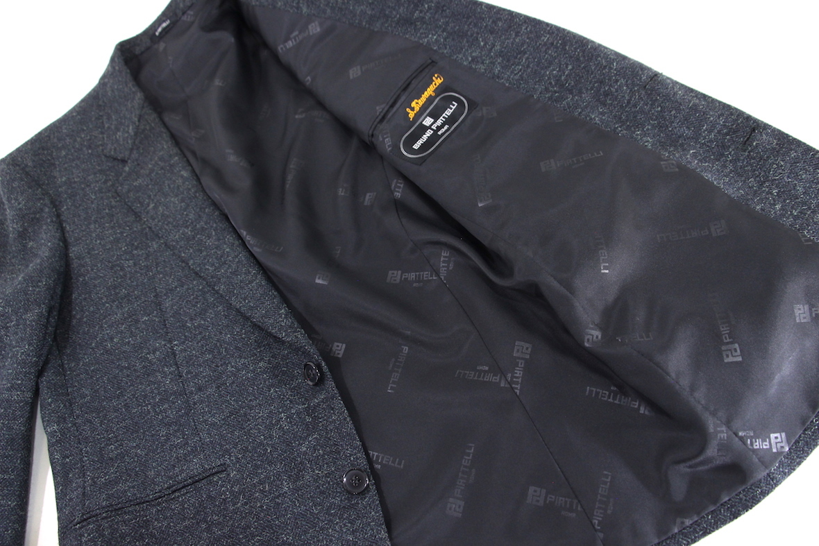 【高級品】BRUNO PIATTELLI ウール スーツ セットアップ グレー 灰色 ジャケット＆パンツ 上下セット ブルーノピアッテリ_画像6
