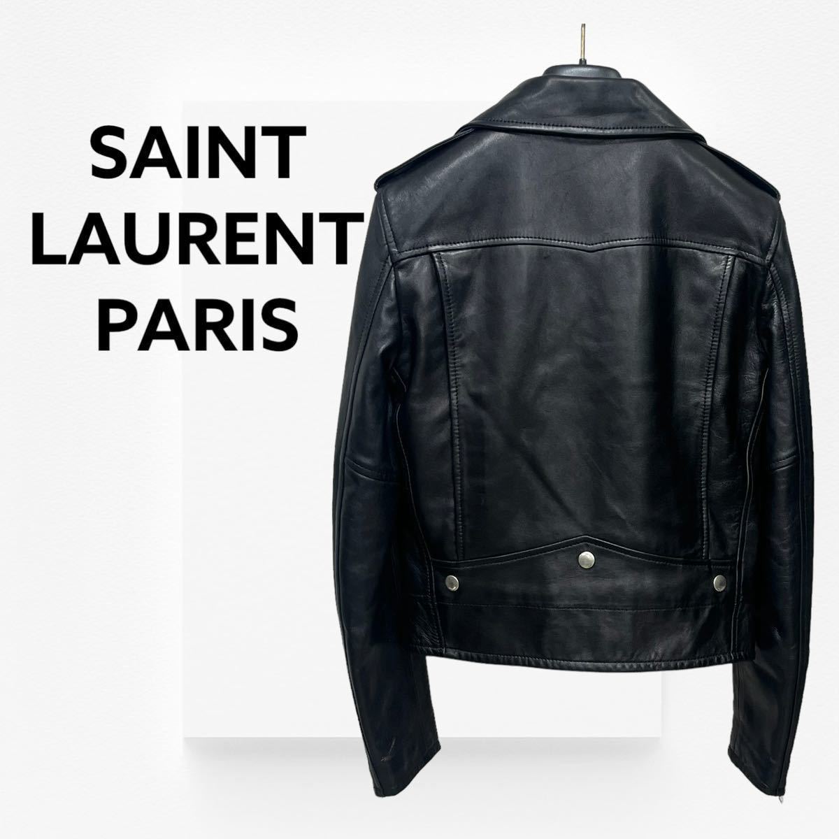 SAINT LAURENT PARIS サンローラン パリ 15AW L01 羊革 クラシックモーターサイクル ダブルライダースジャケット レディース  397287 Y5YA2