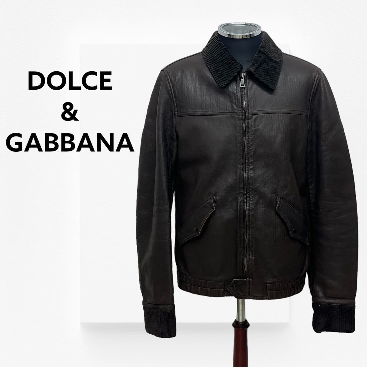 DOLCE & GABBANA 46 ラムレザー ジャケット メンズ-