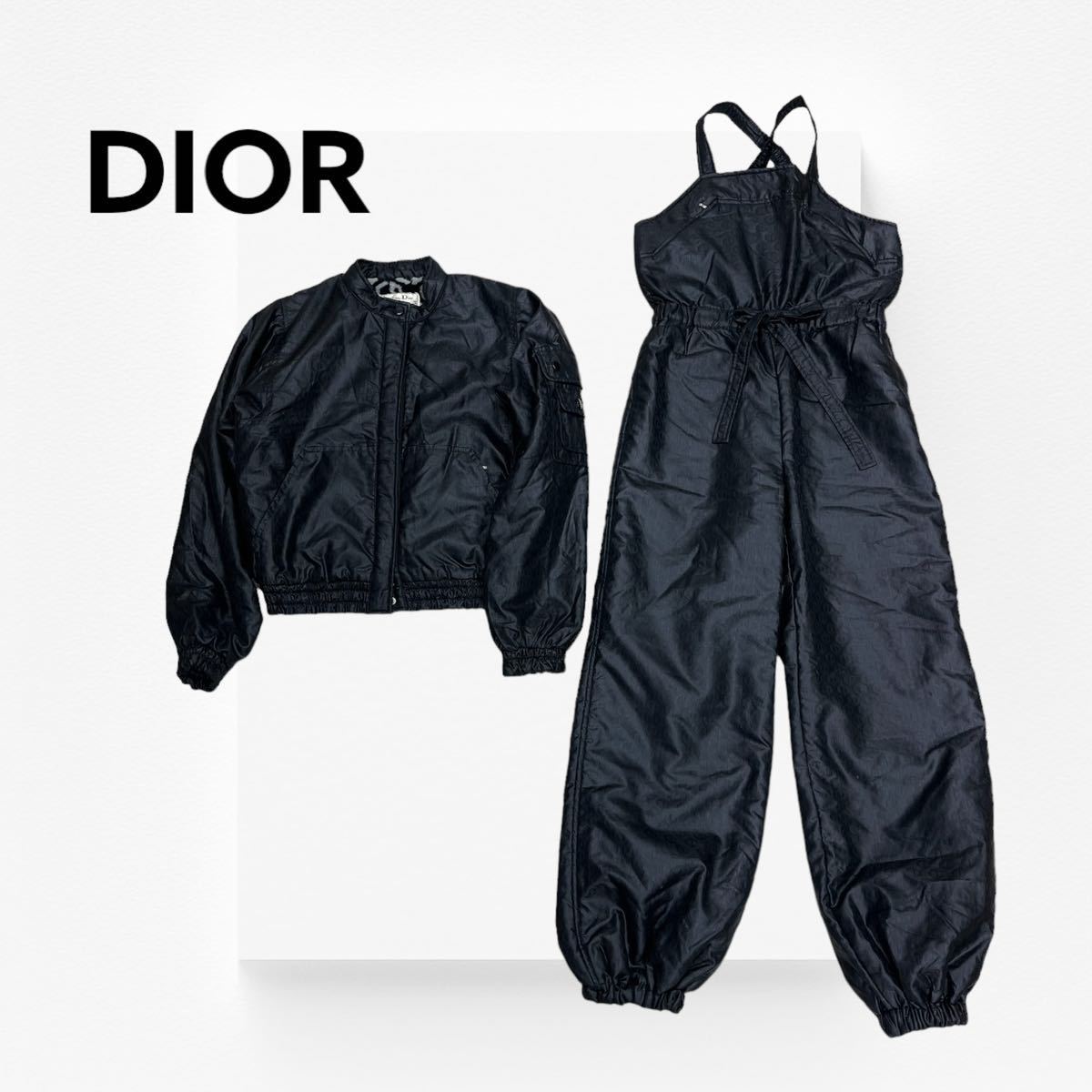 Christian Dior SPORT クリスチャン ディオール スポーツ ヴィンテージ CDロゴ 総柄 中綿入り ジャケット＆サロペット オーバーオール_画像1