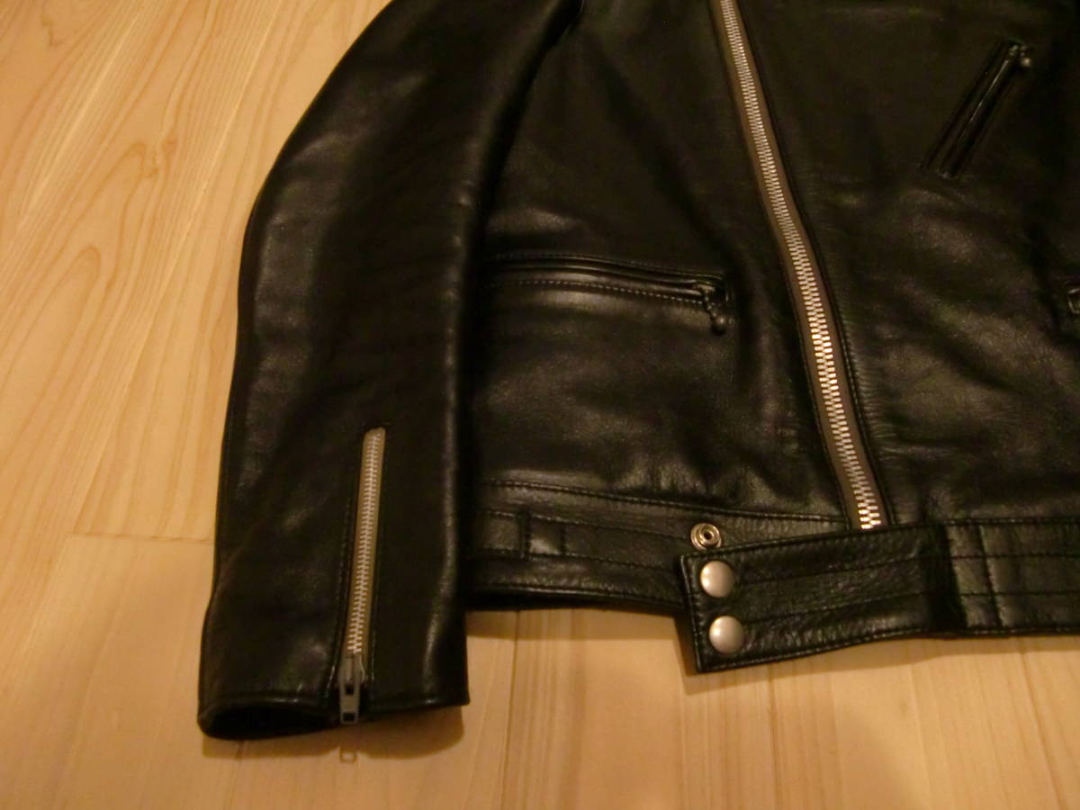 ADDICT CLOTHES アディクトクローズ　AD-03 BRITISH ASYMMETRY JACKET（HORSEHIDE) 38 BLACK 　ルイスレザー　バブアー　ベルスタッフ_画像2