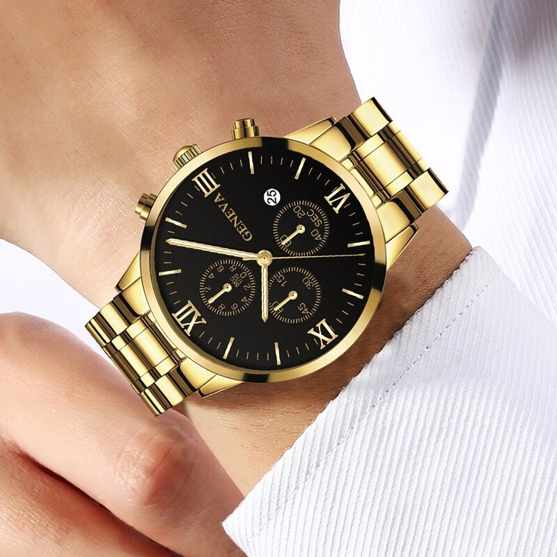 ビジネス時計　男性　ステンレス鋼　クォーツ腕時計　メンズ腕時計　高級　カレンダー　ギフト　パーティー　A2390_画像10
