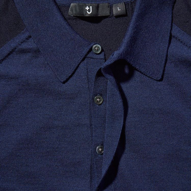 新品 ユニクロ +J メリノブレンドニットポロシャツ（長袖）Mサイズ