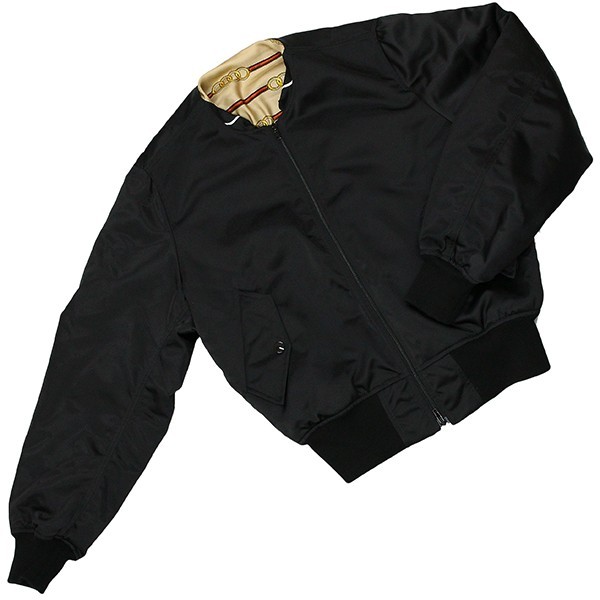 バレンシアガ BALENCIAGA ジャケット MA-1ボンバーブルゾン Sサイズ スカーフ ブラック h-h147