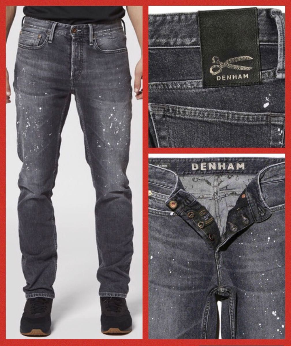 【美品】DENHAM デンハム RAZOR ペイント グレー W29