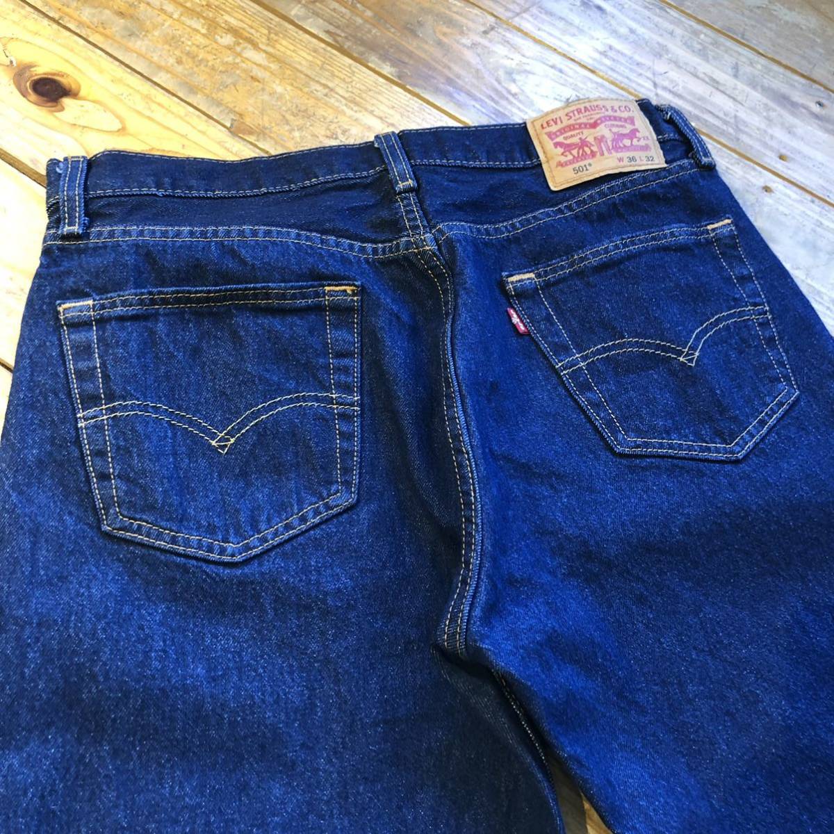 USA古着 Levi's リーバイス 501 ジーンズ メンズW36 L32 デニムパンツ アメカジ ワーク 濃紺 アメリカ仕入 インディゴブルー P1110_画像7