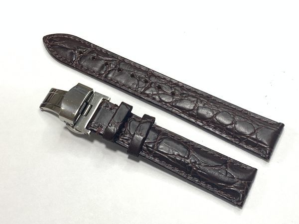 １円〜｜1857｜ラグ幅18mm｜プレミアムレザー.アリゲーター.クロコダイル｜ワニ革｜Ｄバックル｜時計ベルト｜売切り｜処分_画像2