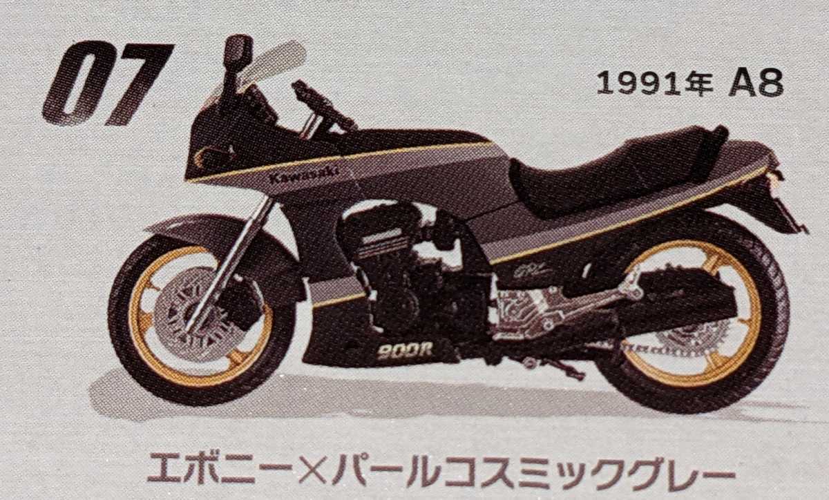 ⑦GPZ900R 1991年A8 エポニー×パールコスミックグレー　ヴインテージバイクキットVol.9　1/24　エフトイズ　F-toys_画像1