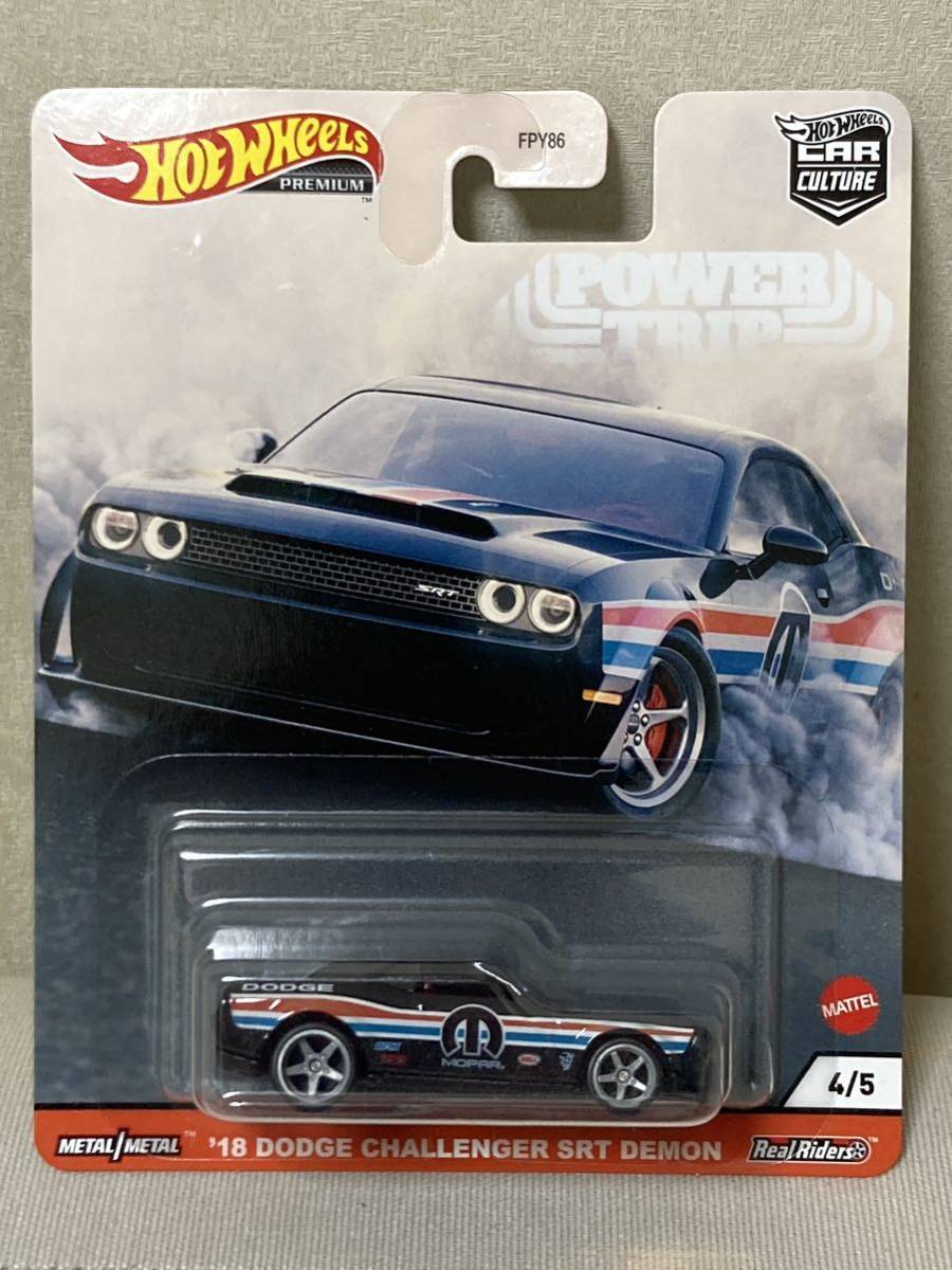 即決有★HW hotwheels ホットウィール プレミアム '18 DODGE CHALLENGER SRT DEMON ダッジ チャレンジャー POWER TRIP★ミニカー 数量2_画像1