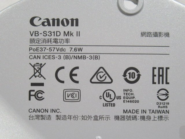 Ω 新P 0052m 保証有 Canon【 VB-S31D Mk II 】 キャノン ネットワークカメラ 動作OK・祝10000!取引突破!!