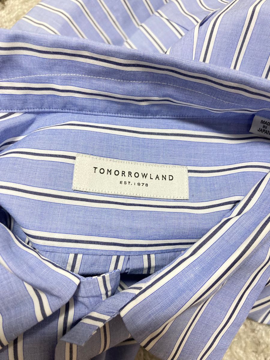 TOMORROWLAND（トゥモローランド）のオーバーサイズ半袖ストライプシャツ　Sサイズ
