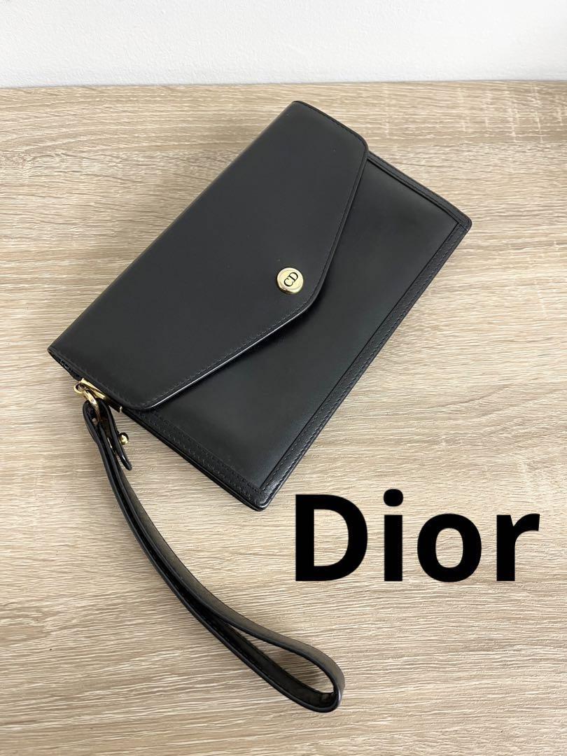 Dior レザー ブラック ミニ クラッチ ポシェット ウォレット バッグ