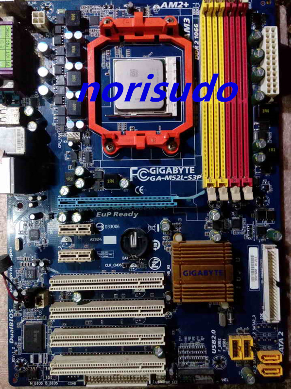 美品GIGABYTE GA-M52L-S3P【 ATXマザーボード 】nVIDIA nForce 520LE Socket AM2/AM2+/AM3 Phenom II/Phenom/Athlon II/Athlon/Sempron対応