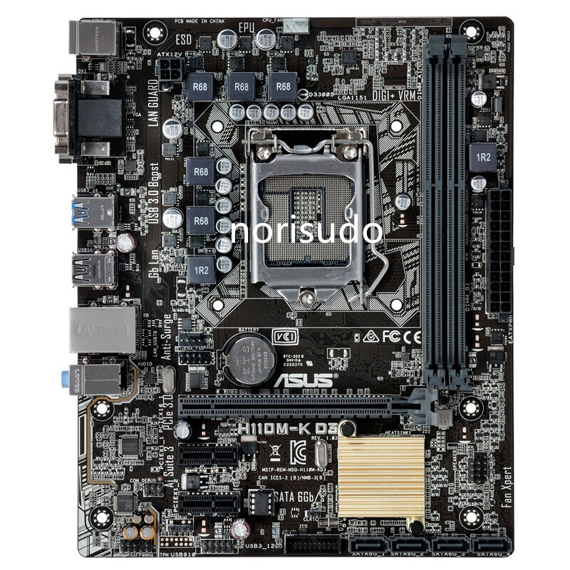美品 ASUS H110M-K D3【MicroATX マザーボード】Intel H110 LGA 1151 第6世代Corei7/i5/i3 対応