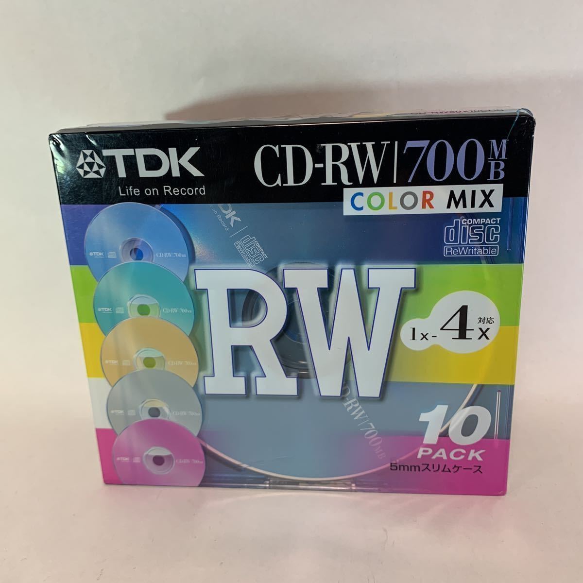 ★TDK データ用CD-RW 4倍速 10枚 CD-RW80X10CCS &maxell CDRW MQシリーズ CDRW74MQ1P5S CD-RWディスク(650MB/ 5枚) セット 未使用_画像2